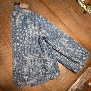 Levi's Blue Bandana Quilted Jacket with Paisley Print